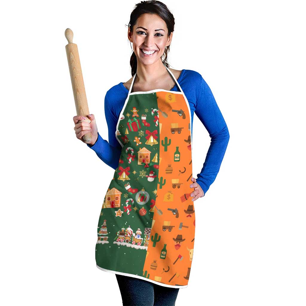 Merry Kiss My Texas Christmas Apron Xmas Holiday Patterns - Wonder Print Shop