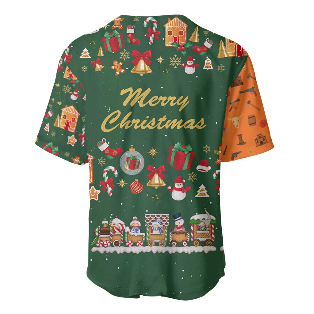 Merry Kiss My Texas Christmas Baseball Jersey Xmas Holiday Patterns - Wonder Print Shop