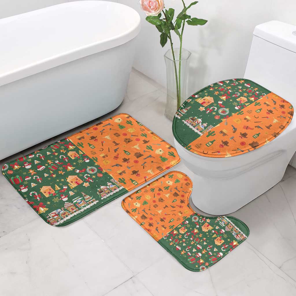 Merry Kiss My Texas Christmas Bathroom Set Xmas Holiday Patterns - Wonder Print Shop