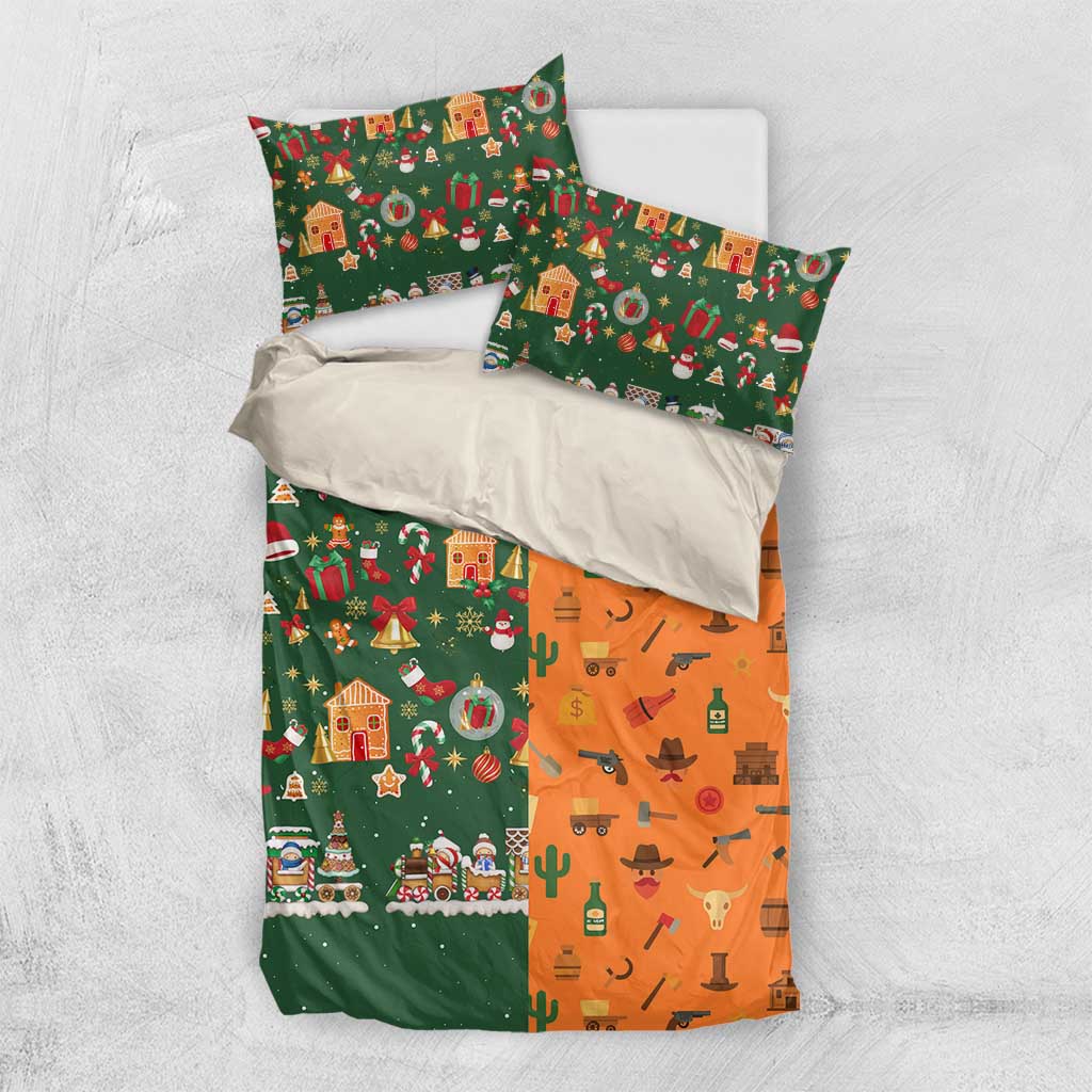 Merry Kiss My Texas Christmas Bedding Set Xmas Holiday Patterns - Wonder Print Shop