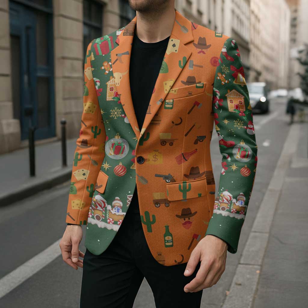 Merry Kiss My Texas Christmas Blazer Xmas Holiday Patterns - Wonder Print Shop