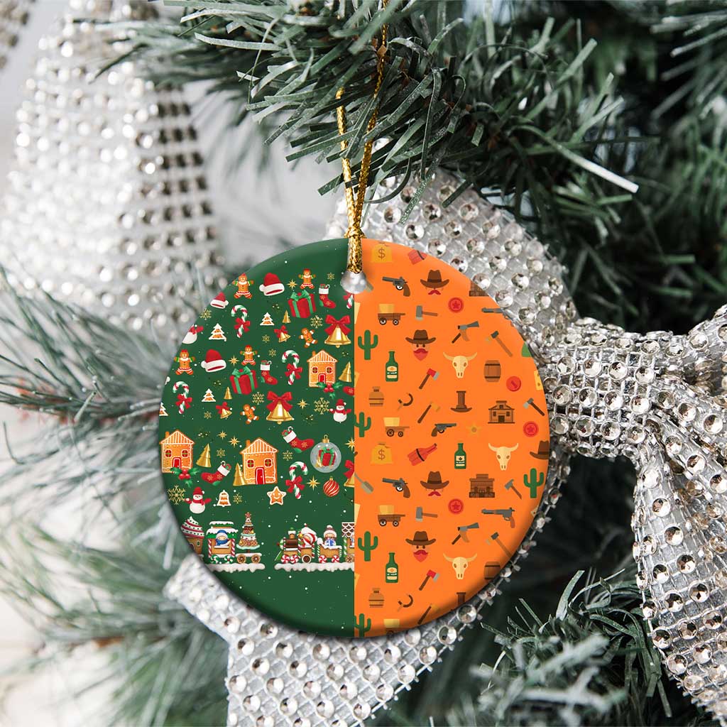 Merry Kiss My Texas Christmas Ceramic Ornament Xmas Holiday Patterns - Wonder Print Shop