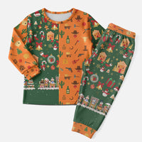 Merry Kiss My Texas Christmas Pajama Set Xmas Holiday Patterns - Wonder Print Shop