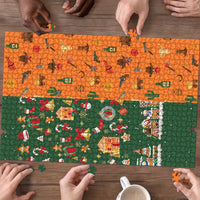 Merry Kiss My Texas Christmas Puzzle Xmas Holiday Patterns - Wonder Print Shop