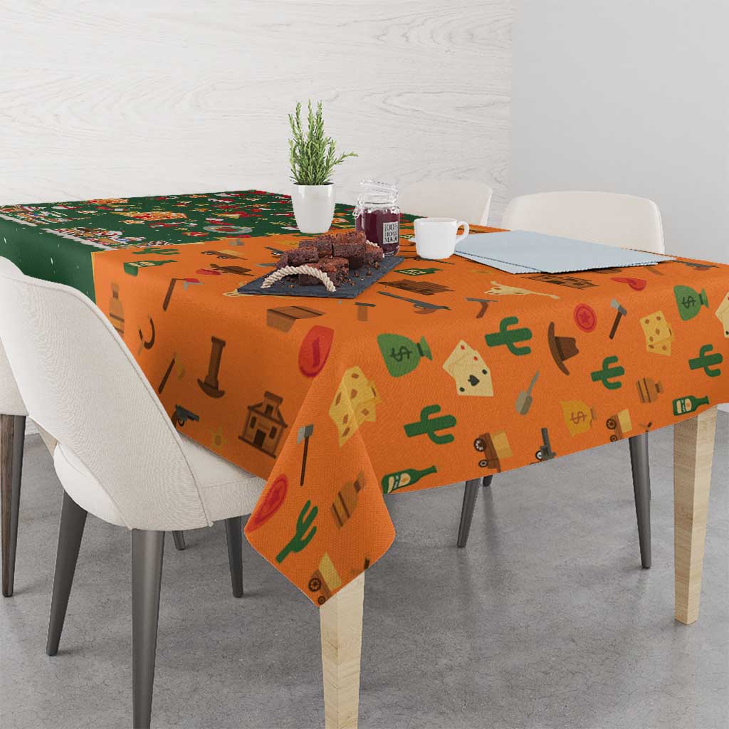 Merry Kiss My Texas Christmas Tablecloth Xmas Holiday Patterns - Wonder Print Shop