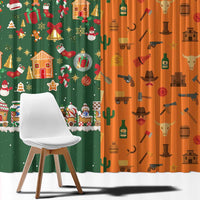 Merry Kiss My Texas Christmas Window Curtain Xmas Holiday Patterns - Wonder Print Shop