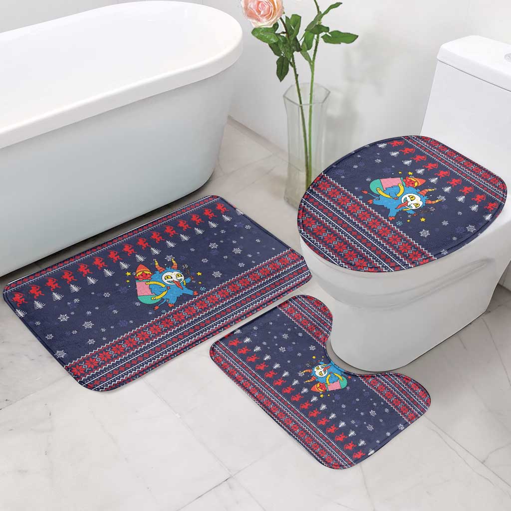 Merry Krampus Christmas Bathroom Set Xmas Holiday Patterns - Wonder Print Shop
