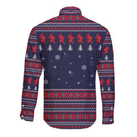 Merry Krampus Christmas Long Sleeve Button Shirt Xmas Holiday Patterns - Wonder Print Shop