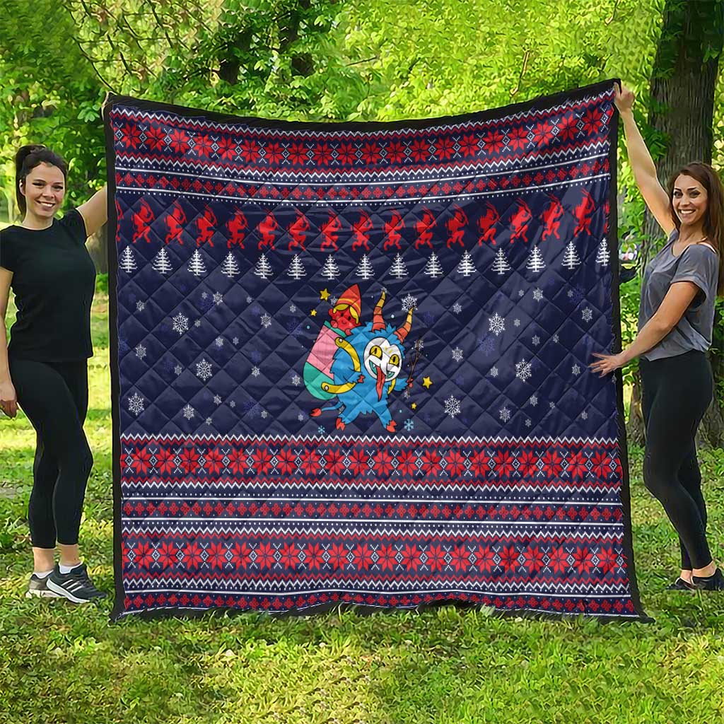 Merry Krampus Christmas Quilt Xmas Holiday Patterns - Wonder Print Shop