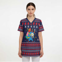 Merry Krampus Christmas Scrub Top Xmas Holiday Patterns - Wonder Print Shop