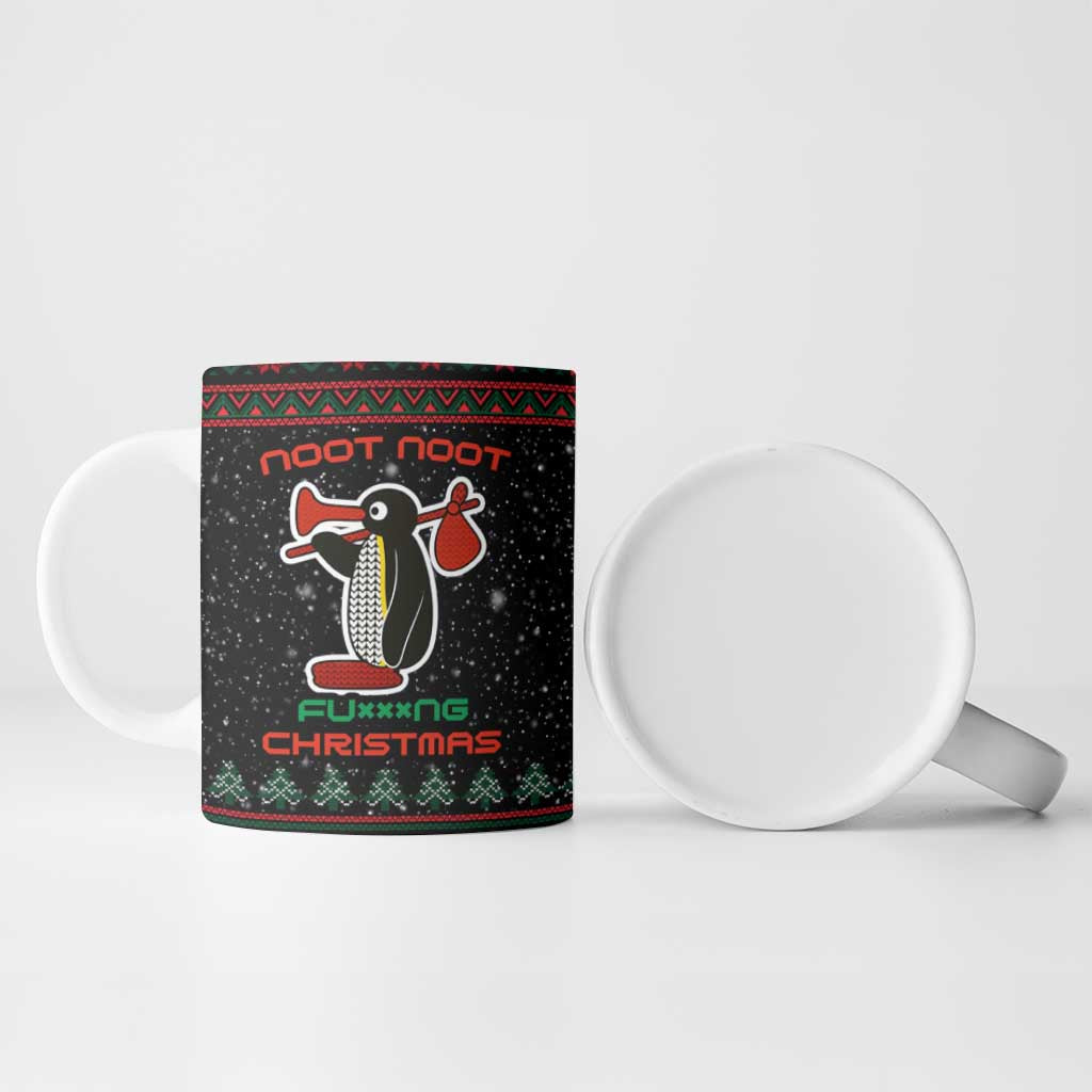 Penguin Tree Christmas Ceramic Mug Xmas Holiday Patterns - Wonder Print Shop