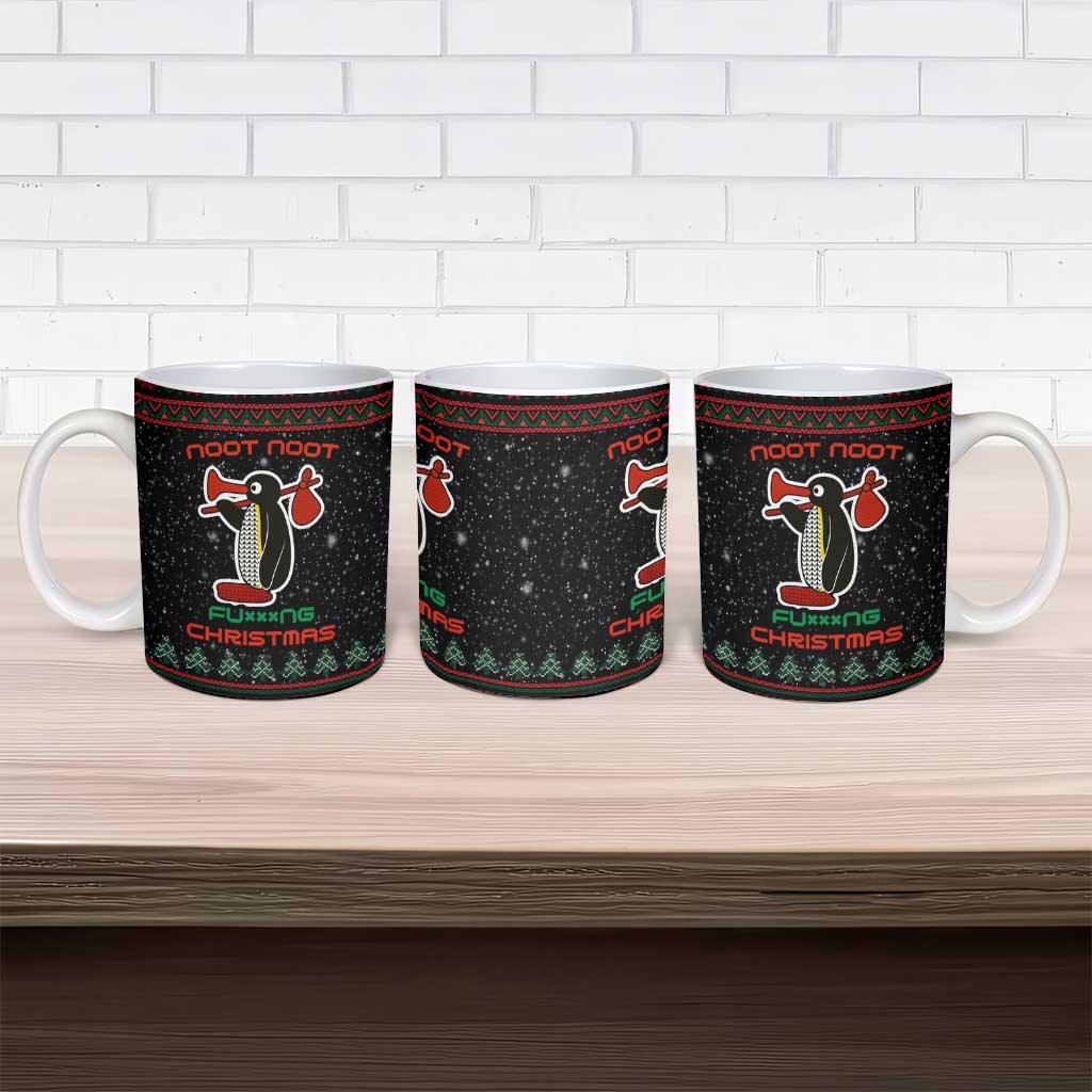 Penguin Tree Christmas Ceramic Mug Xmas Holiday Patterns - Wonder Print Shop