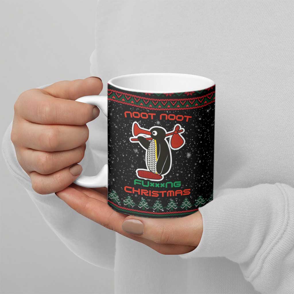 Penguin Tree Christmas Ceramic Mug Xmas Holiday Patterns - Wonder Print Shop
