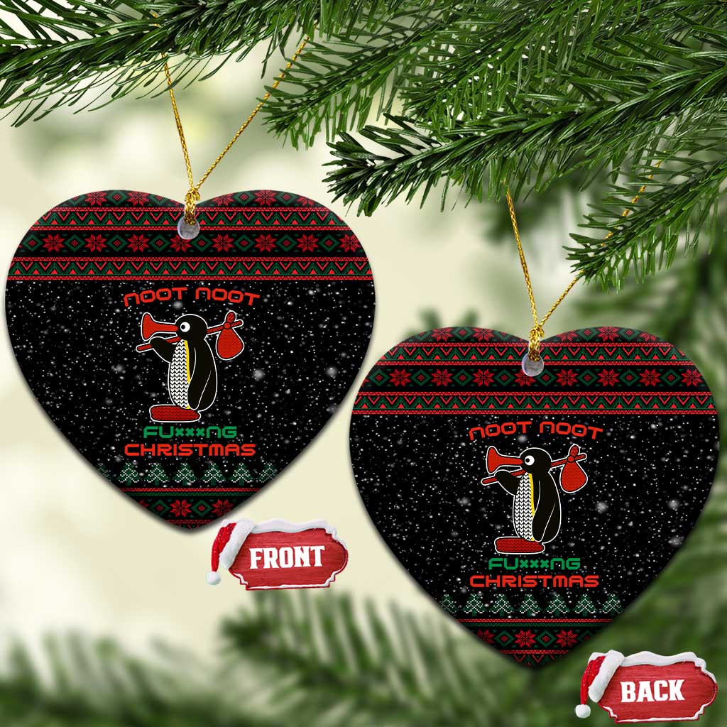 Penguin Tree Christmas Ceramic Ornament Xmas Holiday Patterns - Wonder Print Shop