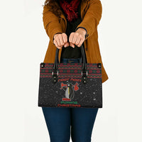 Penguin Tree Christmas Leather Bag Xmas Holiday Patterns - Wonder Print Shop
