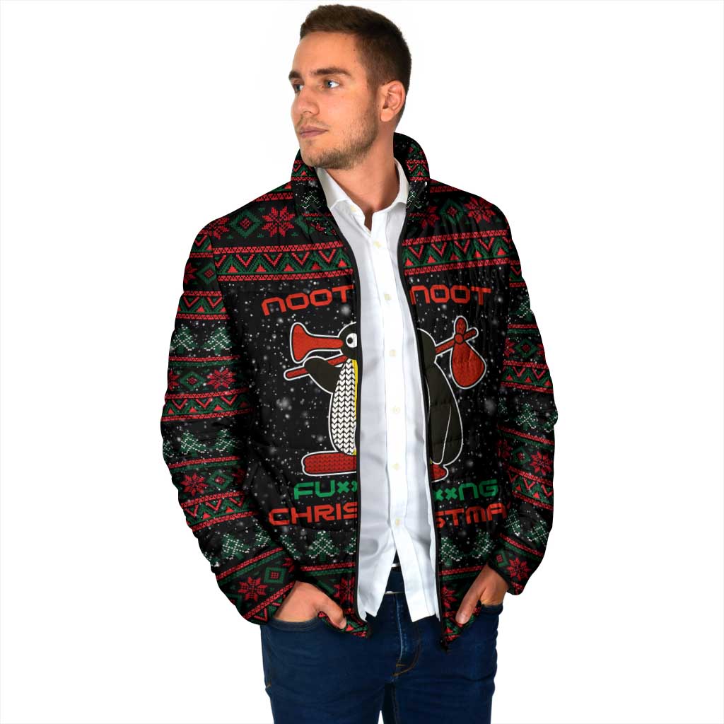 Penguin Tree Christmas Padded Jacket Xmas Holiday Patterns - Wonder Print Shop