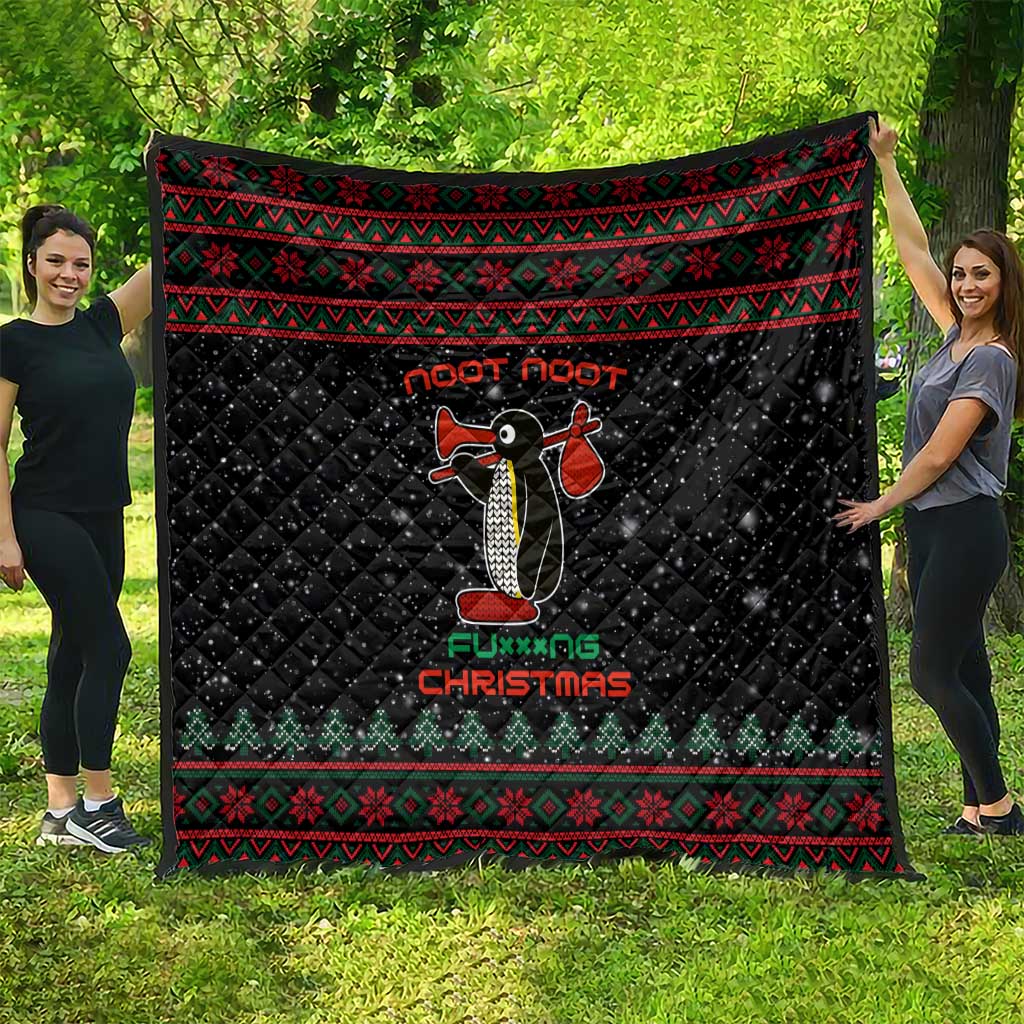 Penguin Tree Christmas Quilt Xmas Holiday Patterns - Wonder Print Shop