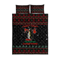 Penguin Tree Christmas Quilt Bed Set Xmas Holiday Patterns - Wonder Print Shop