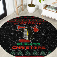 Penguin Tree Christmas Round Carpet Xmas Holiday Patterns - Wonder Print Shop