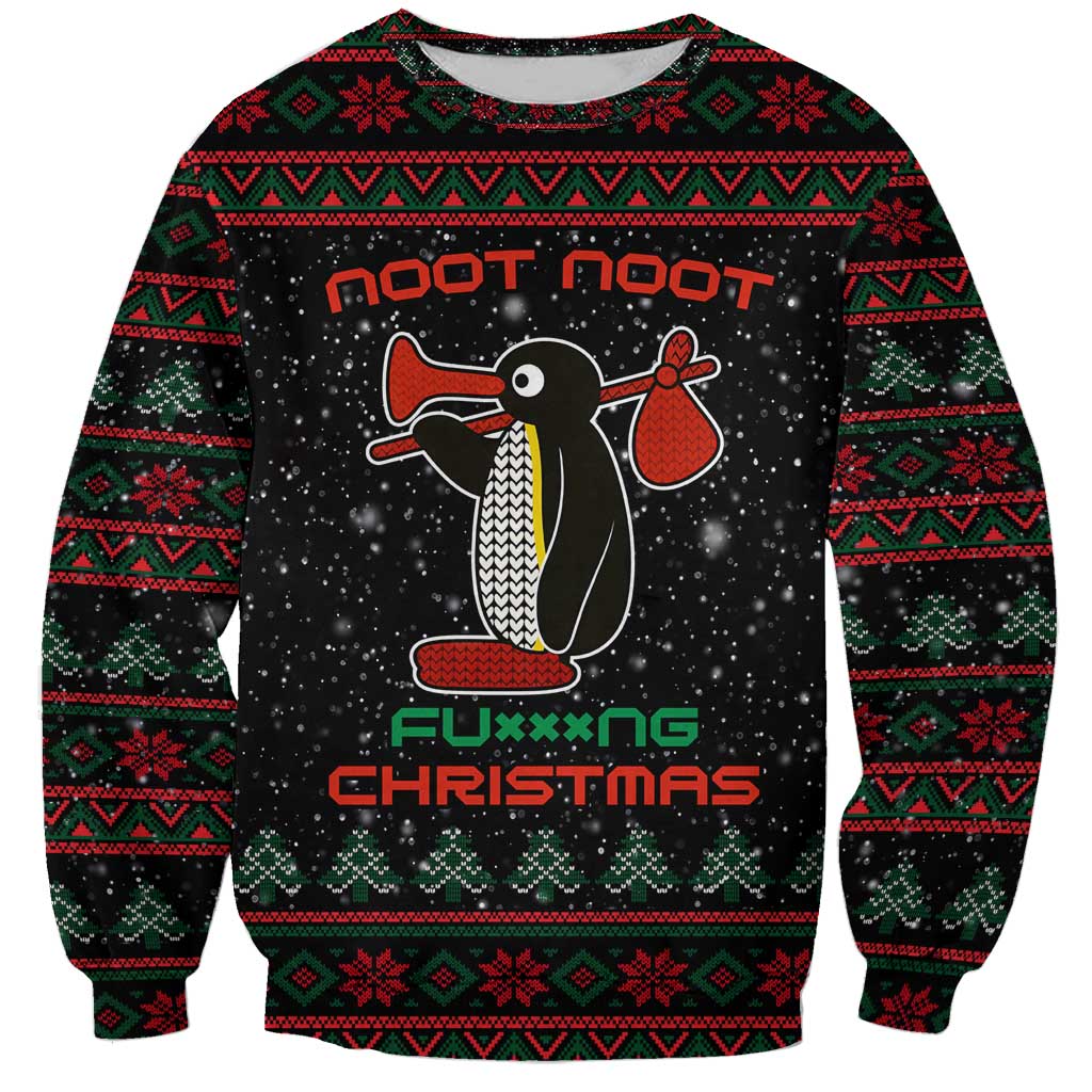 Penguin Tree Christmas Sweatshirt Xmas Holiday Patterns - Wonder Print Shop