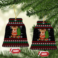 Pig Gorgeous Reindeer Christmas Ceramic Ornament Xmas Holiday Patterns - Wonder Print Shop