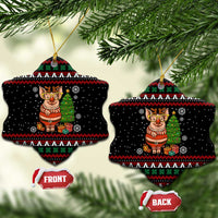 Pig Gorgeous Reindeer Christmas Ceramic Ornament Xmas Holiday Patterns - Wonder Print Shop
