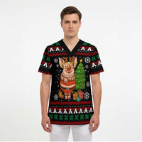Pig Gorgeous Reindeer Christmas Scrub Top Xmas Holiday Patterns - Wonder Print Shop