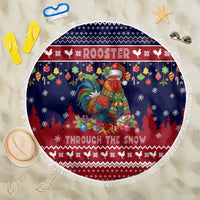Rooster Through The Snow Christmas Beach Blanket Xmas Holiday Patterns - Wonder Print Shop