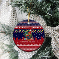 Rooster Through The Snow Christmas Ceramic Ornament Xmas Holiday Patterns - Wonder Print Shop