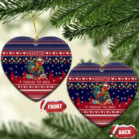 Rooster Through The Snow Christmas Ceramic Ornament Xmas Holiday Patterns - Wonder Print Shop