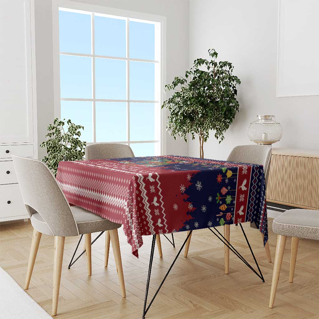 Rooster Through The Snow Christmas Tablecloth Xmas Holiday Patterns - Wonder Print Shop