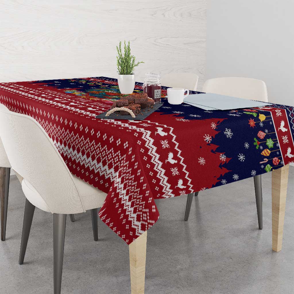 Rooster Through The Snow Christmas Tablecloth Xmas Holiday Patterns - Wonder Print Shop