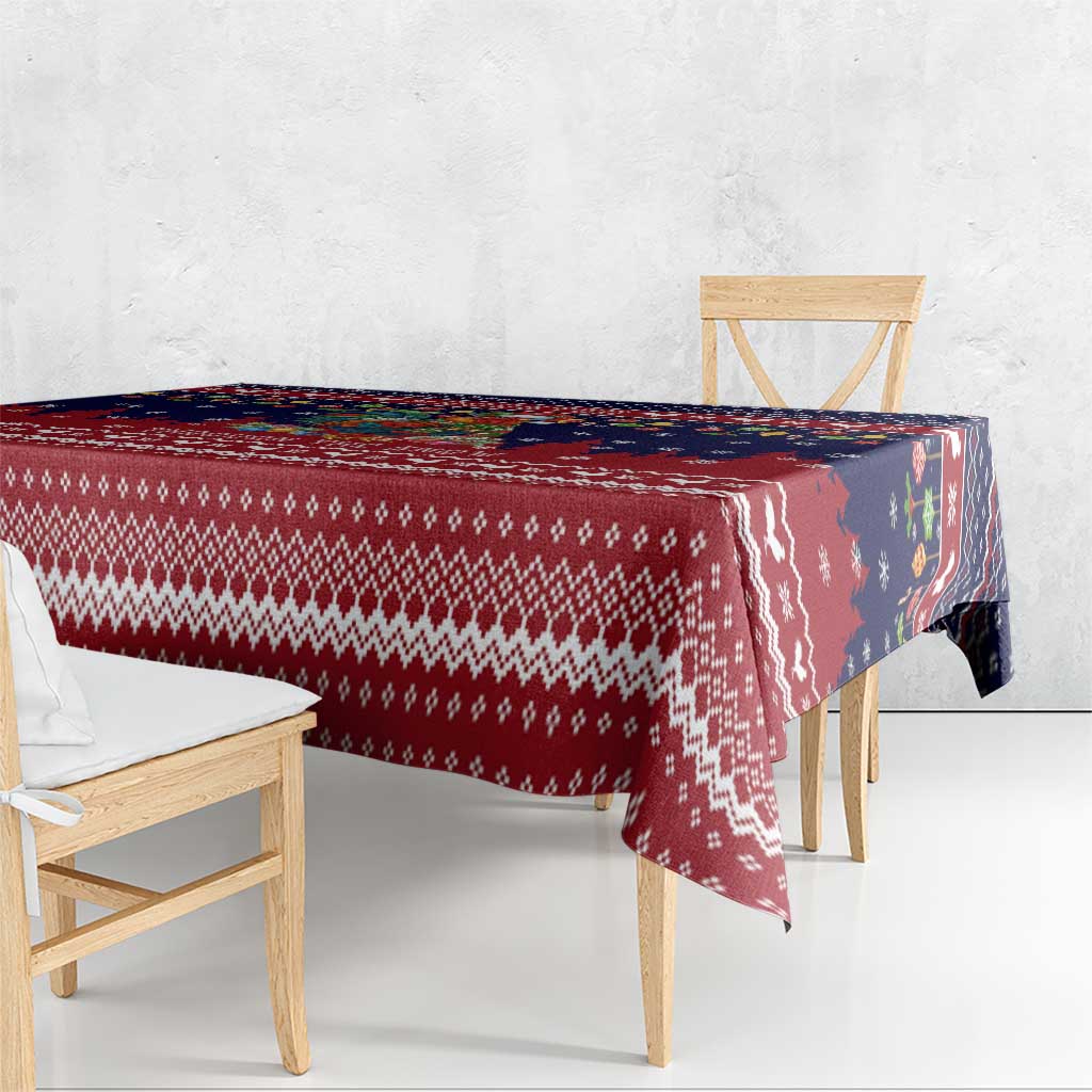 Rooster Through The Snow Christmas Tablecloth Xmas Holiday Patterns - Wonder Print Shop