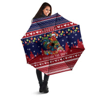 Rooster Through The Snow Christmas Umbrella Xmas Holiday Patterns - Wonder Print Shop