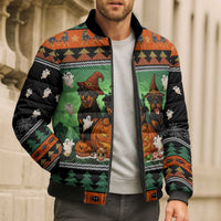 Rottweiler Christmas Bomber Puffer Jacket Xmas Holiday Patterns - Wonder Print Shop