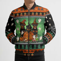 Rottweiler Christmas Bomber Puffer Jacket Xmas Holiday Patterns - Wonder Print Shop