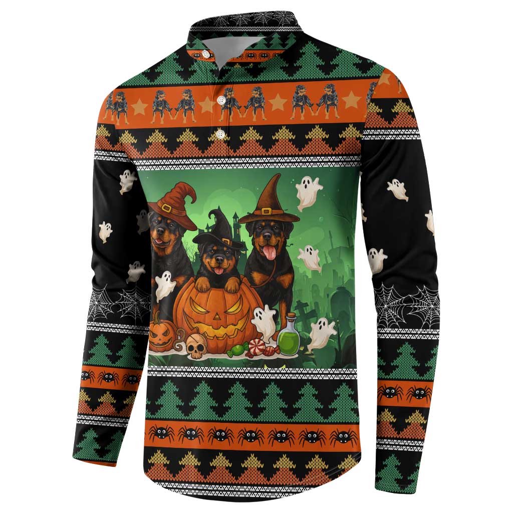 Rottweiler Christmas Button Sweatshirt Xmas Holiday Patterns - Wonder Print Shop