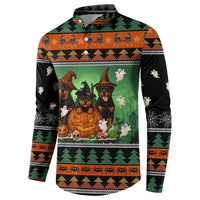 Rottweiler Christmas Button Sweatshirt Xmas Holiday Patterns - Wonder Print Shop