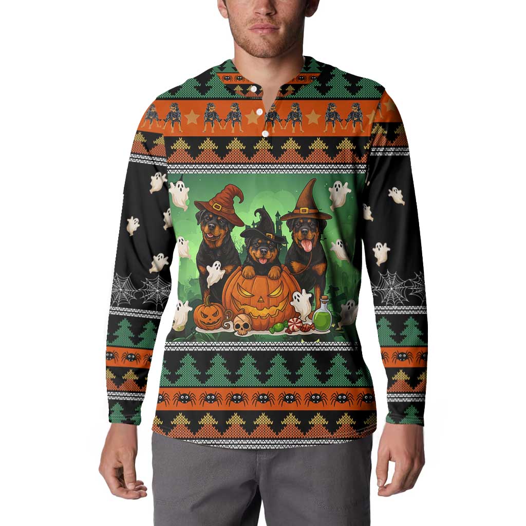 Rottweiler Christmas Button Sweatshirt Xmas Holiday Patterns - Wonder Print Shop