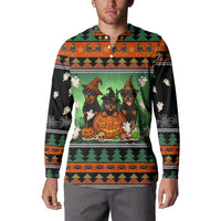 Rottweiler Christmas Button Sweatshirt Xmas Holiday Patterns - Wonder Print Shop