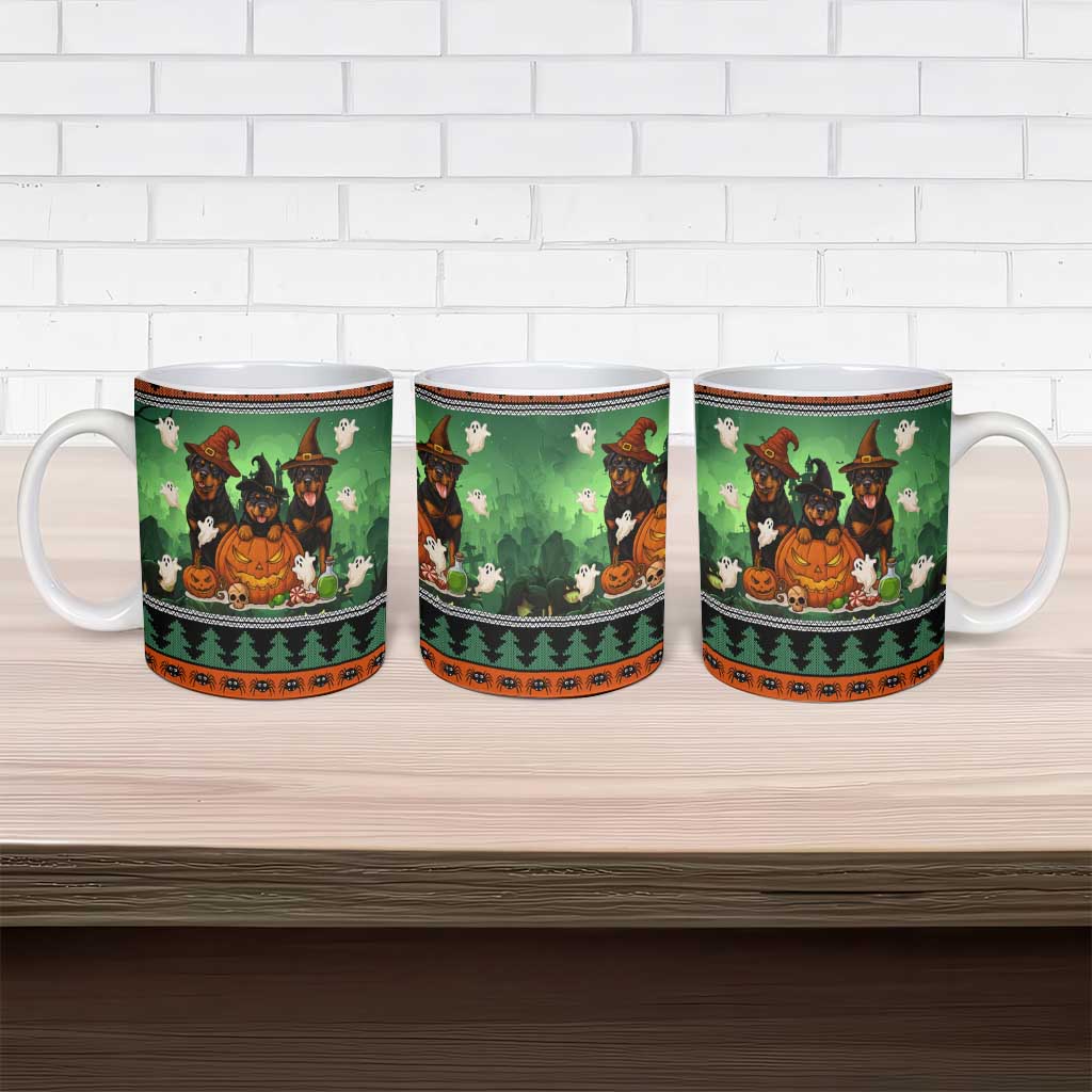 Rottweiler Christmas Ceramic Mug Xmas Holiday Patterns - Wonder Print Shop