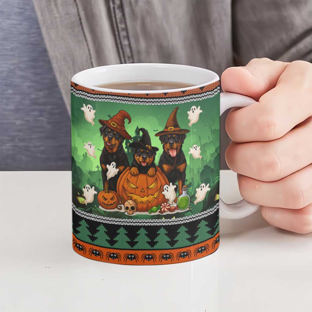 Rottweiler Christmas Ceramic Mug Xmas Holiday Patterns - Wonder Print Shop