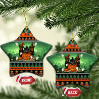 Rottweiler Christmas Ceramic Ornament Xmas Holiday Patterns - Wonder Print Shop