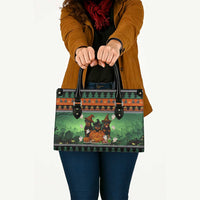 Rottweiler Christmas Leather Bag Xmas Holiday Patterns - Wonder Print Shop