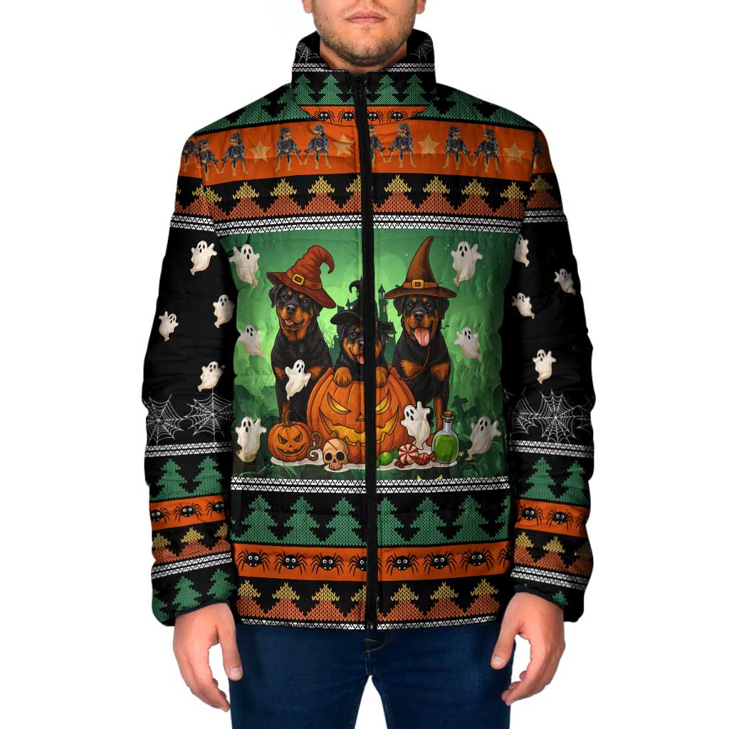 Rottweiler Christmas Padded Jacket Xmas Holiday Patterns - Wonder Print Shop