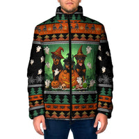 Rottweiler Christmas Padded Jacket Xmas Holiday Patterns - Wonder Print Shop