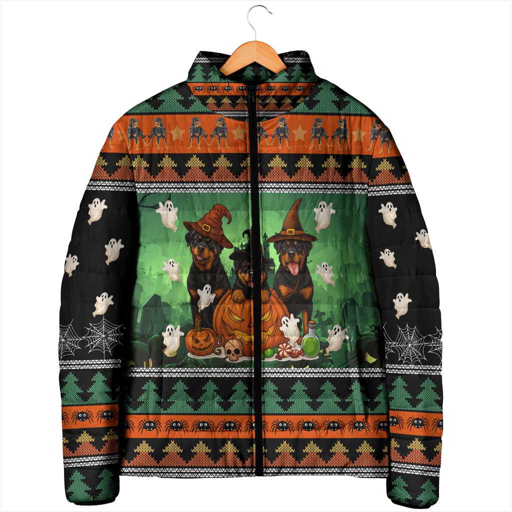 Rottweiler Christmas Padded Jacket Xmas Holiday Patterns - Wonder Print Shop