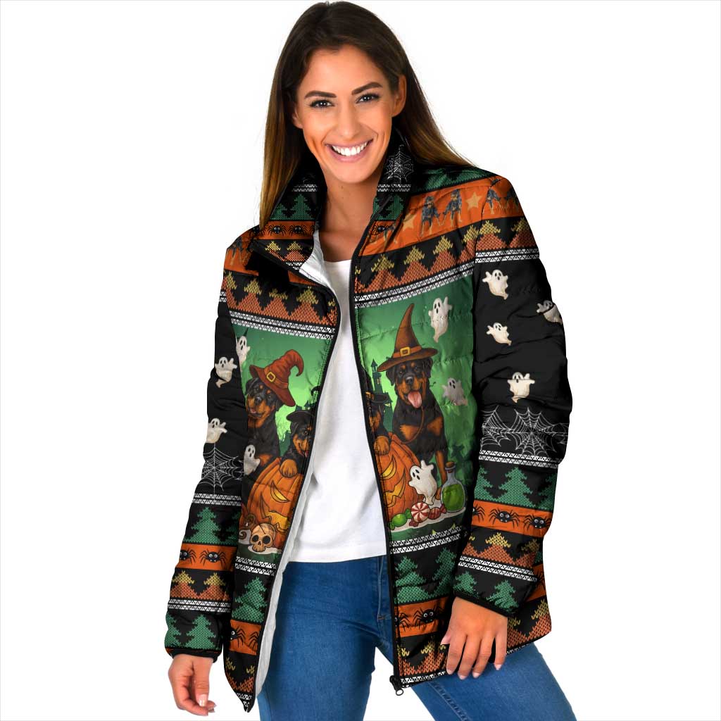 Rottweiler Christmas Padded Jacket Xmas Holiday Patterns - Wonder Print Shop