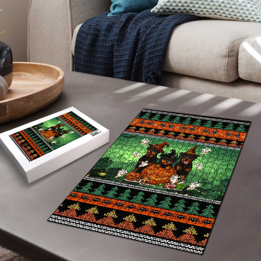 Rottweiler Christmas Puzzle Xmas Holiday Patterns - Wonder Print Shop