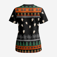 Rottweiler Christmas Scrub Top Xmas Holiday Patterns - Wonder Print Shop